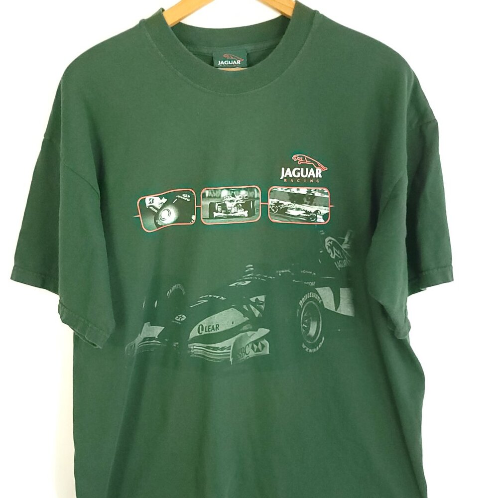 Jaguar Racing Formula 1 F1 Graphic T-Shirt Men's XL Green Distressed